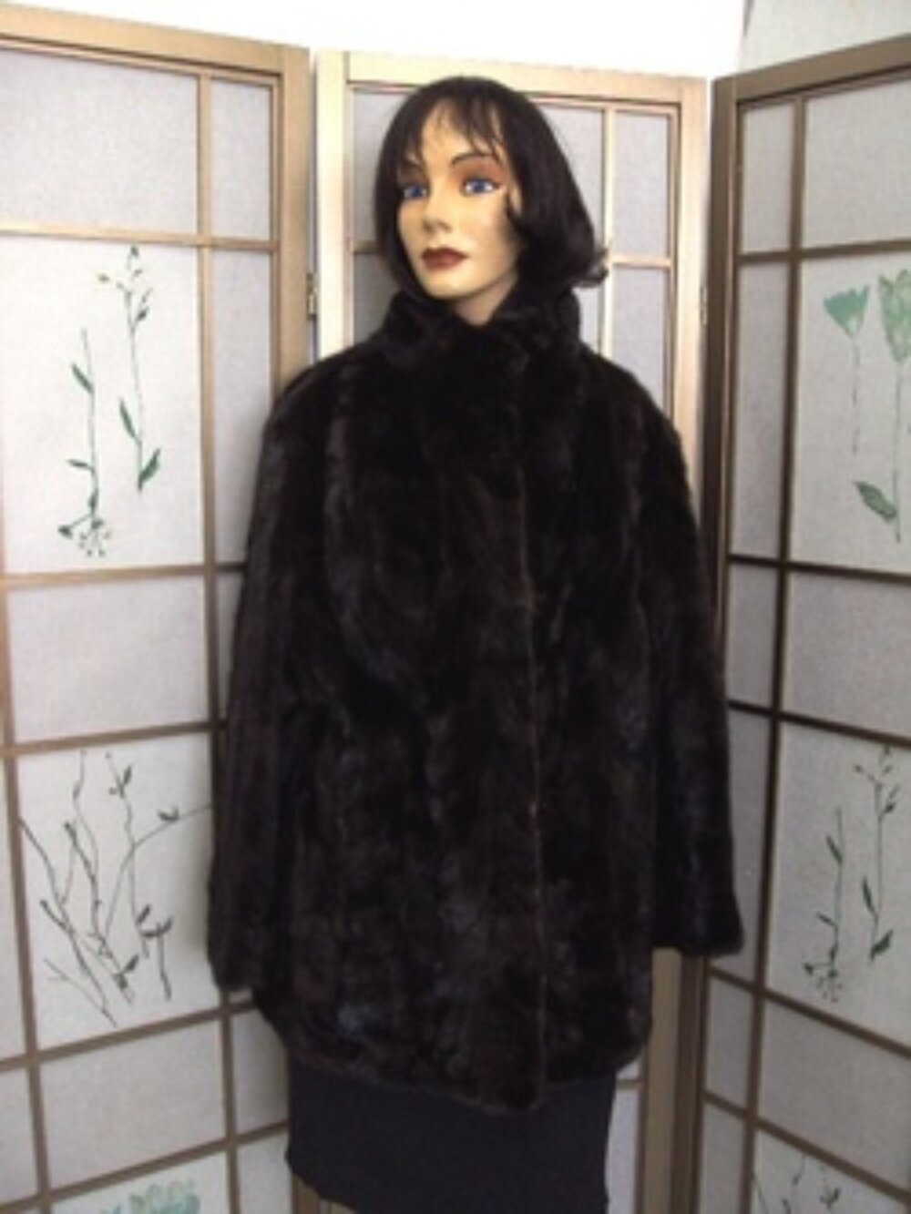 MINT DARK RANCH MINK FUR JACKET COAT WOMEN SIZE 6 SMALL